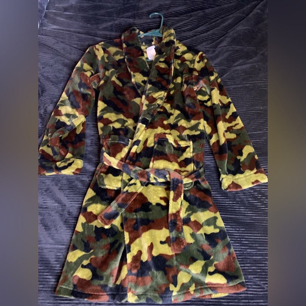 Boys Camouflage Fleece Robe